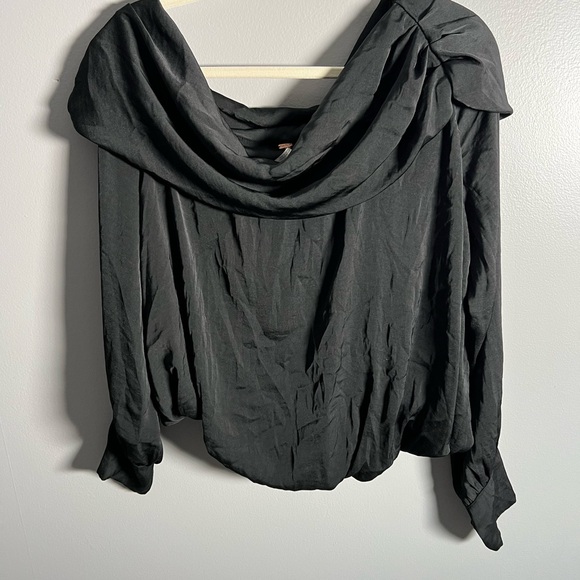 Free People Black Classy Blouse- Large - Picture 1 of 9